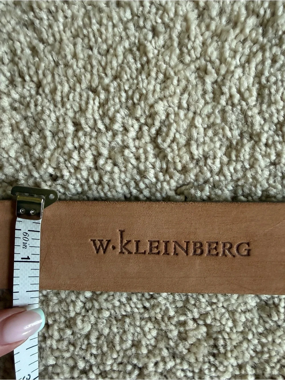 W. Kleinberg Black Textured Snakeskin-Style Belt with Gold Buckle Genuine Python